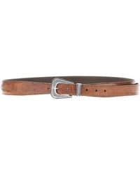 Brunello Cucinelli - Engraved Buckle Leather Belt - Lyst