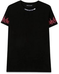Vision Of Super - Embroidered Tshirt Fuchsia Flame - Lyst