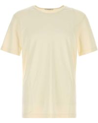 Lemaire - Cream Cotton T-Shirt - Lyst