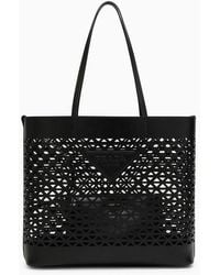 Prada - Large Perforated Leather Shopping Bag - Lyst