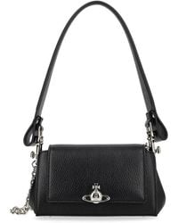 Vivienne Westwood - Pebbled Faux Leather Shoulder Bag With Top Handle - Lyst