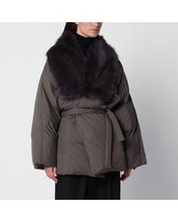 Source Unknown - Egizio Puffer Jacket With Faux Fur Collar - Lyst