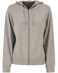 Majestic - Hooded Zip-Up Sweatshirt - Lyst