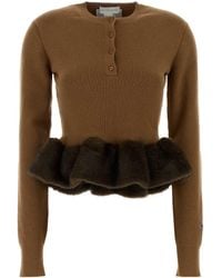 Stella McCartney - Wool Crewneck Sweater With Contrasting Trim - Lyst