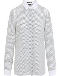 Tom Ford - Diamond Print Silk Crêpe De Chine Shirt - Lyst