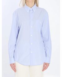 Celine - Triomphe Striped Shirt - Lyst