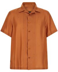 Fendi - 'Selleria' Stitching Silk Shirt - Lyst