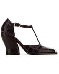 Loewe - Burgundy Leather Onda Pumps - Lyst