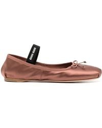 Miu Miu - Satin Ballerina Flats - Lyst