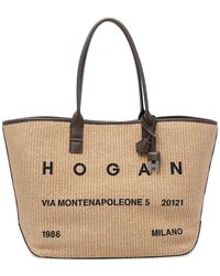 Hogan - Medium Rafia Tote - Lyst