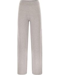 Peserico - Wool And Cashmere Trousers With Lurex - Lyst