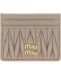 Miu Miu - Mini Leather Card Holder (10 Cm X 8 Cm) - Lyst