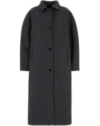 Jil Sander - Dark Wool Blend Coat - Lyst
