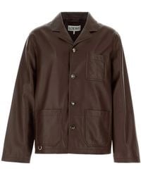 Loewe - Chocolate Leather Jacket - Lyst
