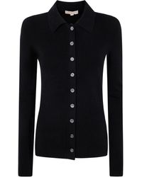 MICHAEL Michael Kors - Fitted Ribed Long Sleeves Button Up - Lyst