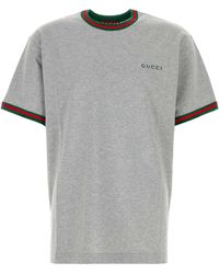 Gucci - Web Detail Cotton T-Shirt - Lyst