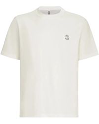 Brunello Cucinelli - Crew Neck T-Shirt Off - Lyst