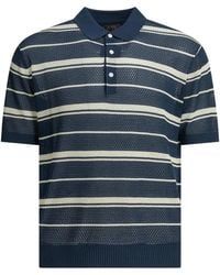 Beams Plus - Cotton Cotton Nylon Spandex Striped Button-Down Polo Shirt - Lyst
