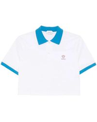 Versace - Elegant Pique Polo Shirt With Embroidered Logo For - Lyst