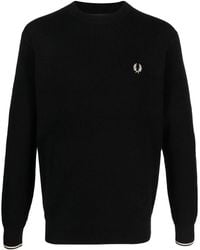 Fred Perry - Logo Cotton Crewneck Jumper - Lyst