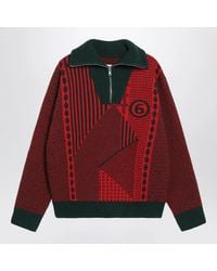 MM6 by Maison Margiela - Forest Wool Blend Jacquard Knit Sweater - Lyst