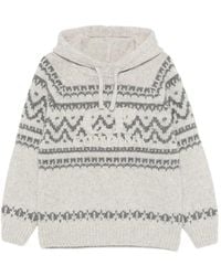 C.P. Company - C.P. Company Patterned Knitted Hoodie - Lyst