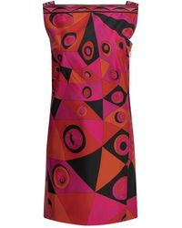 PUCCI - Occhi Fuchsia Silk Acetate Polyester Short Dress - Lyst