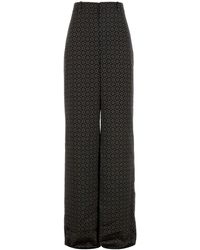 Saint Laurent - Pritned Satin Wide-Leg Pant - Lyst