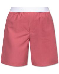 Gucci - Logo Waistband Wool Shorts - Lyst