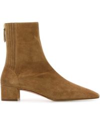 Aquazzura - Camel Suede Saint Honorã¨ Ankle Boots - Lyst