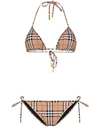 Burberry - Vintage Check Triangle Bikini - Lyst