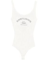 Elisabetta Franchi - Logo-Detail Ribbed Bodysuit - Lyst