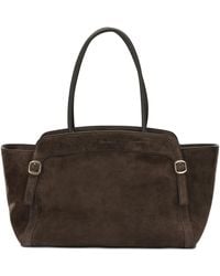 Santoni - Suede Leather Medium Shoulder Bag - Lyst