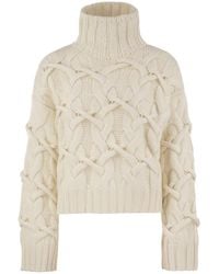 Brunello Cucinelli - Braided High-Necked Cashmere Sweater - Lyst