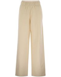 Moncler - Wide-Leg Cotton Sport Pants - Lyst