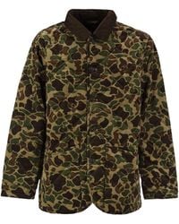 Polo Ralph Lauren - Camouflage Quilted Jacket With Corduroy Collar - Lyst
