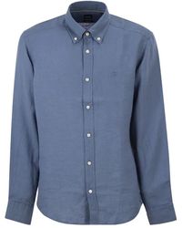 BOSS - Pure Linen Regular Fit Shirt With Button-Down Collar - Lyst