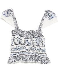 FARM Rio - "Flowers Arch" Off- Gatherend Blouse - Lyst
