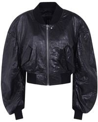 Rick Owens - "Secchia" Cropped Leather Bomber Jacket - Lyst