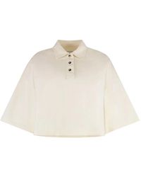 Bottega Veneta - Cropped Cotton Piqué Polo Tops - Lyst