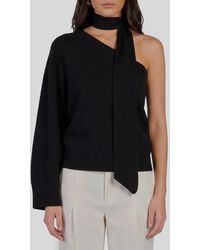 FEDERICA TOSI - One-Shoulder Top With Scarf Detail - Lyst