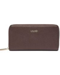 Liu Jo - Dark Polyurethane Wallet - Lyst