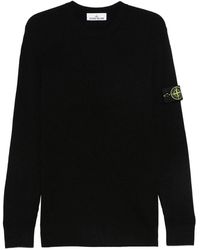 Stone Island - Crew-Neck Jumper With Ribbed Edges - Lyst