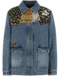 Valentino Garavani - Giacca Denim Ricamo Anima - Lyst