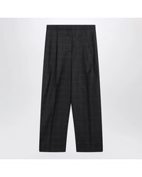 Prada - Wool Trousers With Check Pattern - Lyst