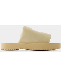 【関税＆送料込み】Burberry Lf Knight Slab Sandals Burberry Lf Knight Slab Sandals- Leather - Beige Neutrals