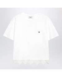 Weekend by Maxmara - Cotton T-Shirt With Lace Trim - Lyst