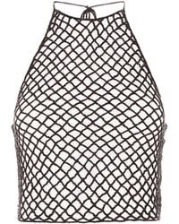Alaïa - Crochet Halter Neck Top - Lyst