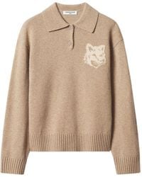 Maison Kitsuné - Fox-Head Intarsia-Knit Sweater - Lyst