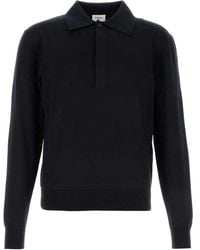 Saint Laurent - Solid Shirt Collar Polo - Lyst